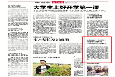 中国青年报等媒体对我校举办“职业教育中外合作办学研讨会”予以关注和报道