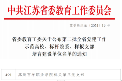 喜报！我校机关第三党支部获评第二批江苏省高校省级样板党支部建设单位